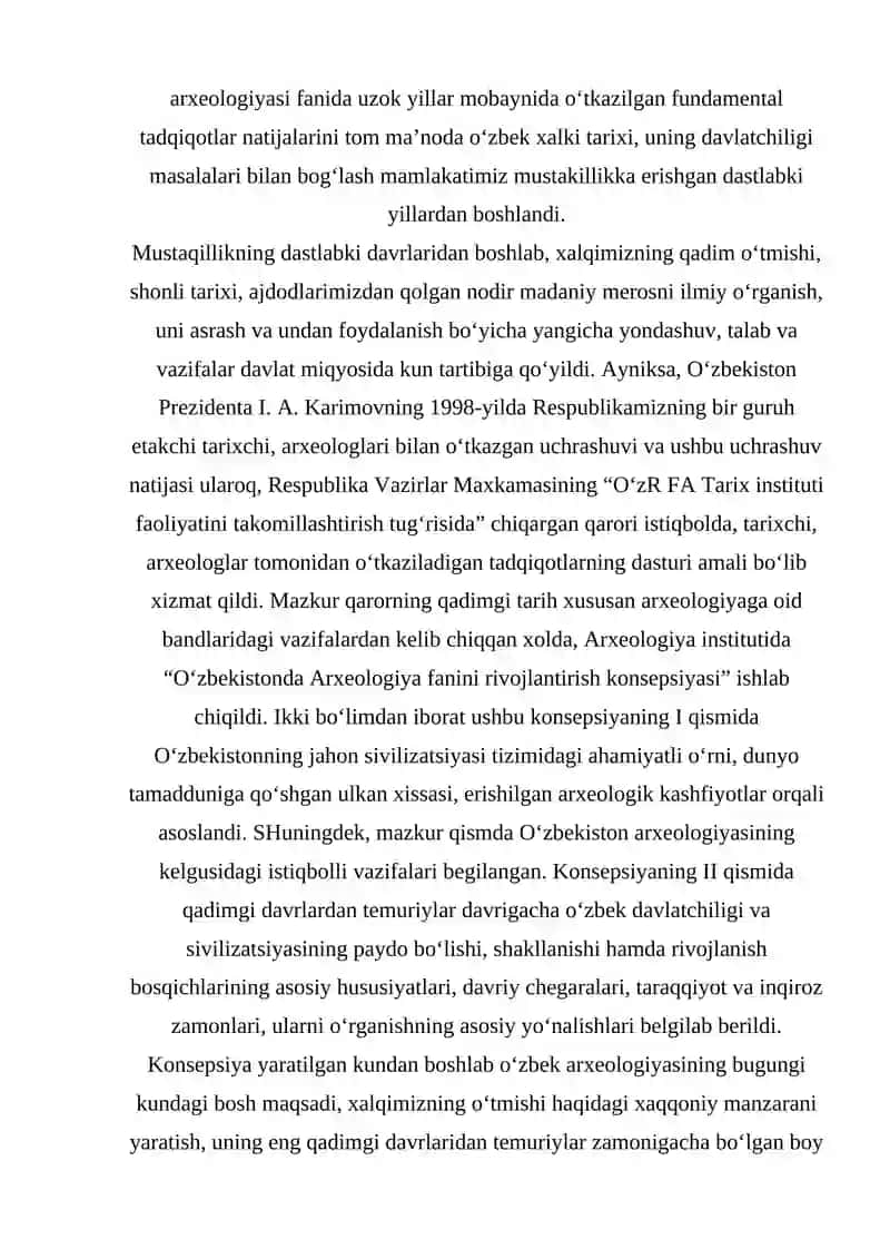 O'zbekiston arxealogiyasi mustaqillik yillarida 2