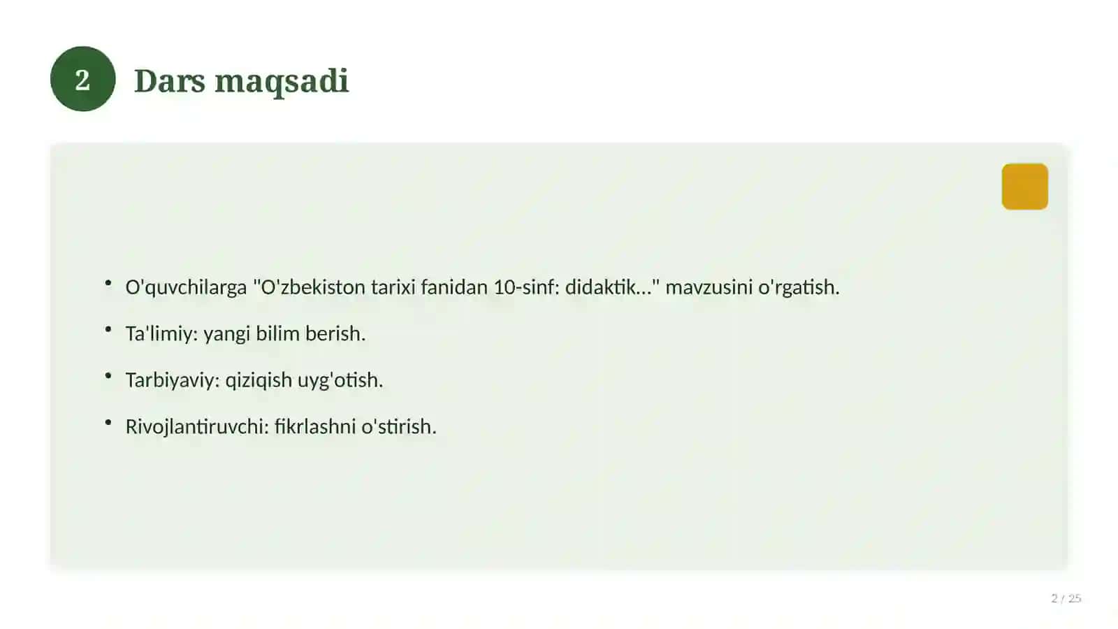 O'zbekiston tarixi fanidan 10-sinf: didaktik tarqatma materiallar 2
