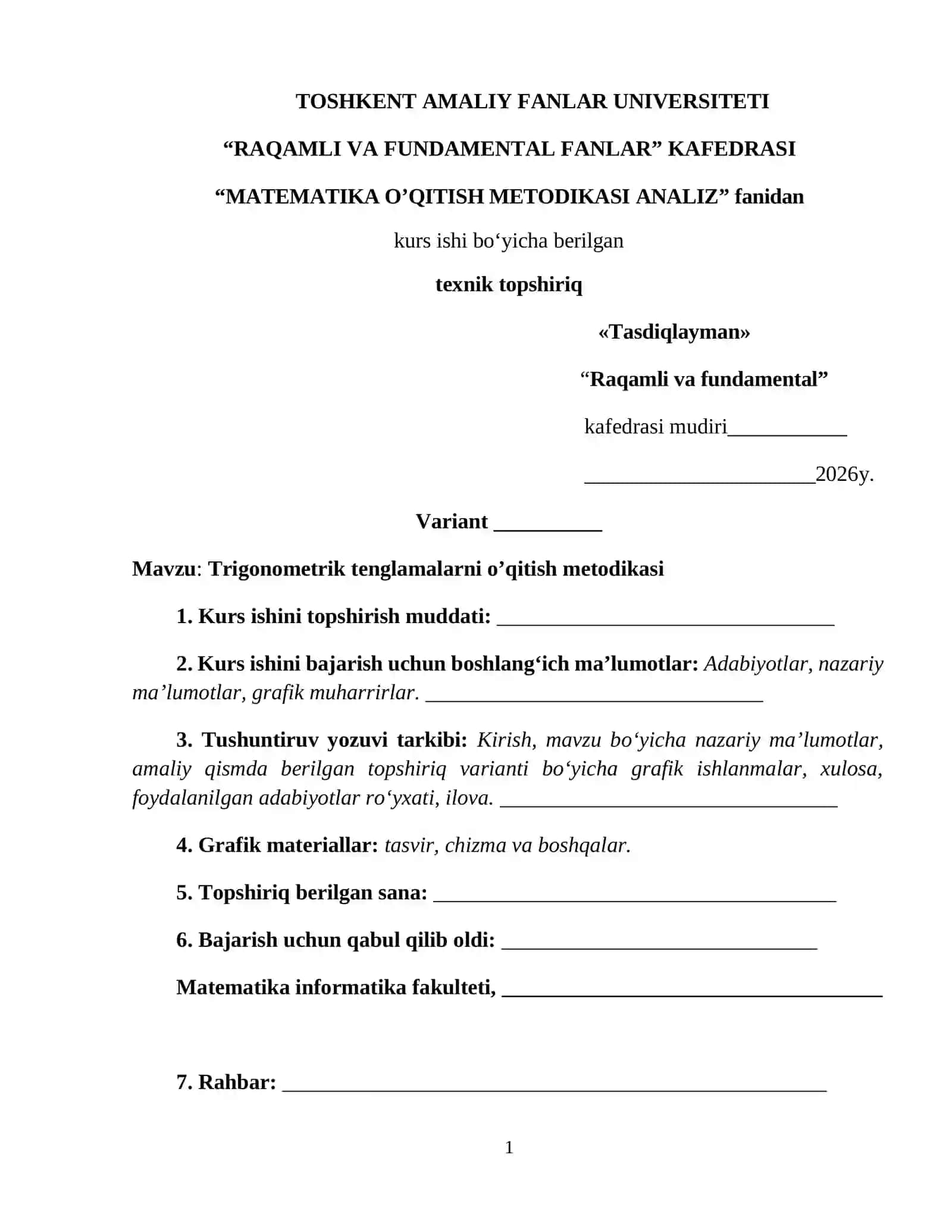 Trigonometrik tenglamalarni o’qitish metodikasi 2
