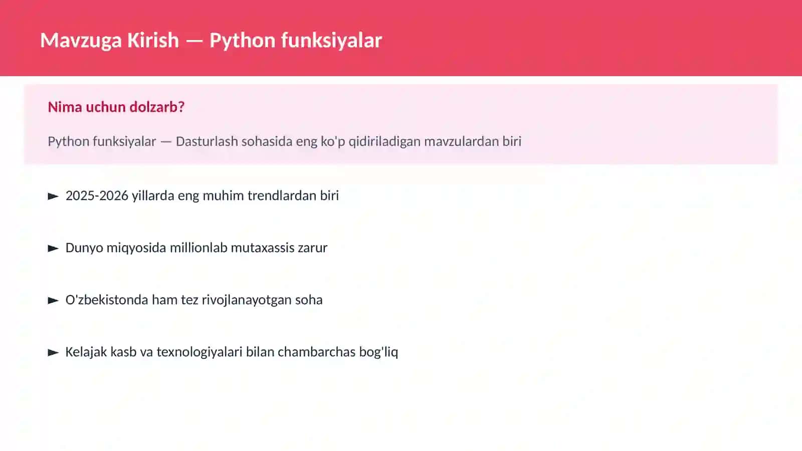 DASTURLASH | PYTHON DASTURLASH 2