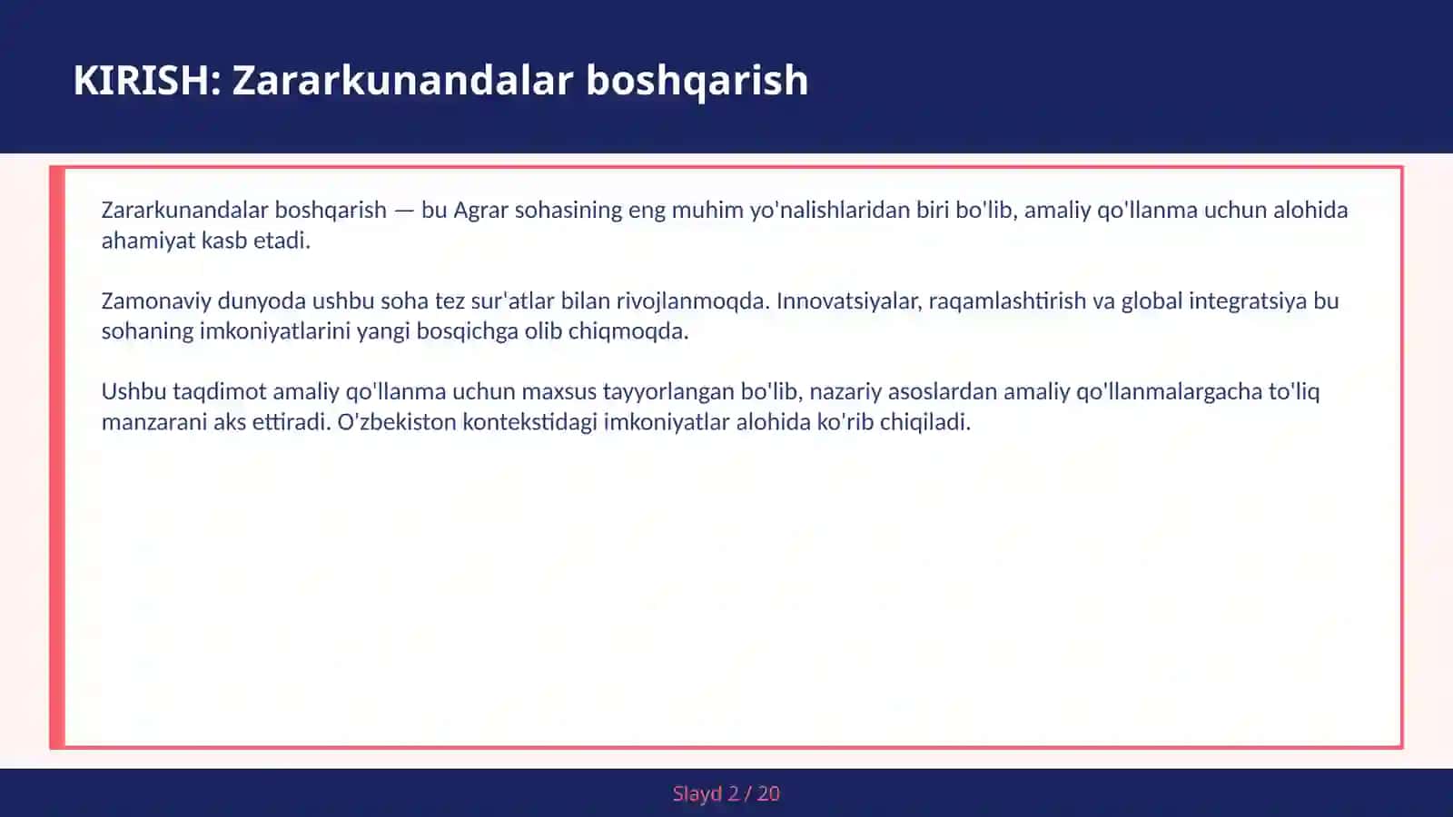 Zararkunandalar boshqarish 2