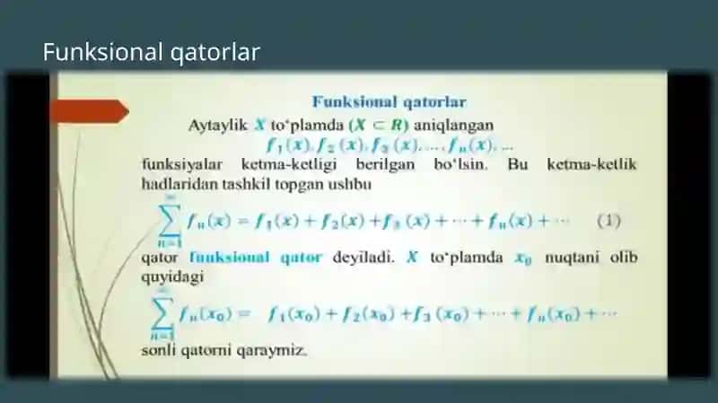 Funksional va Darajali qatorlar 2