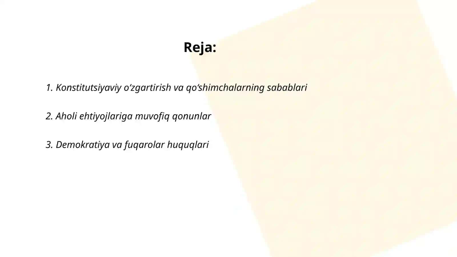Konstitutsiyaviy o'zgartirish va qo'shimchalarning sabablari 2