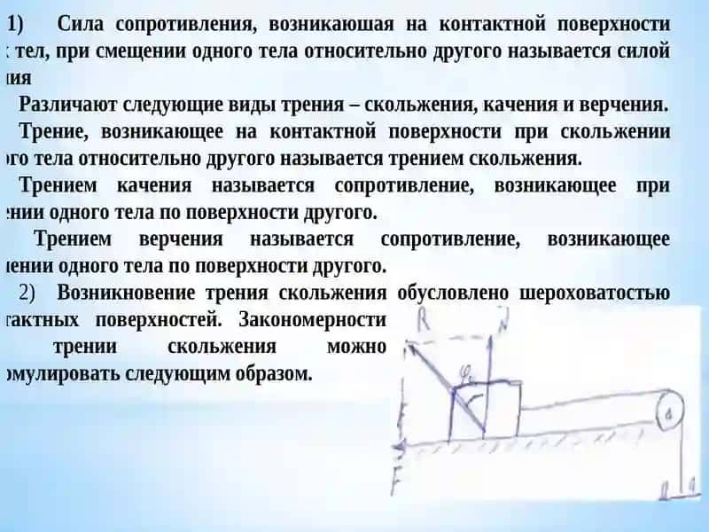 Лекция-7:Трение скольжения и трение качения 2