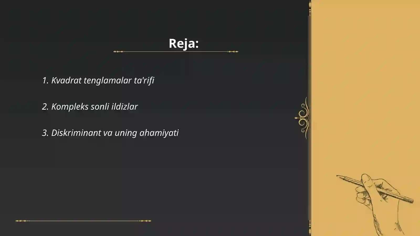 Kvadrat tenglama va uning ildizlari 2