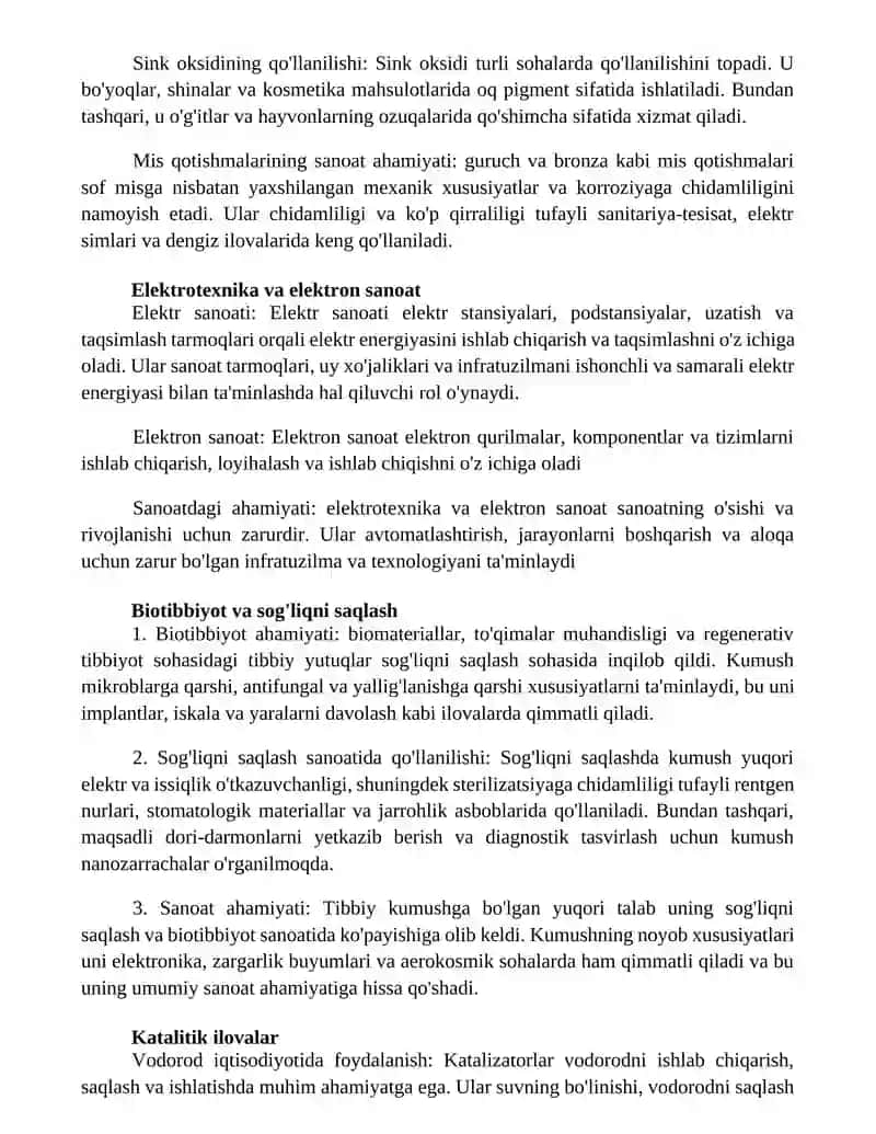 Mis Kumush Oltin Va Uning Birikmalari Sanoatdagi Axamiyati 2