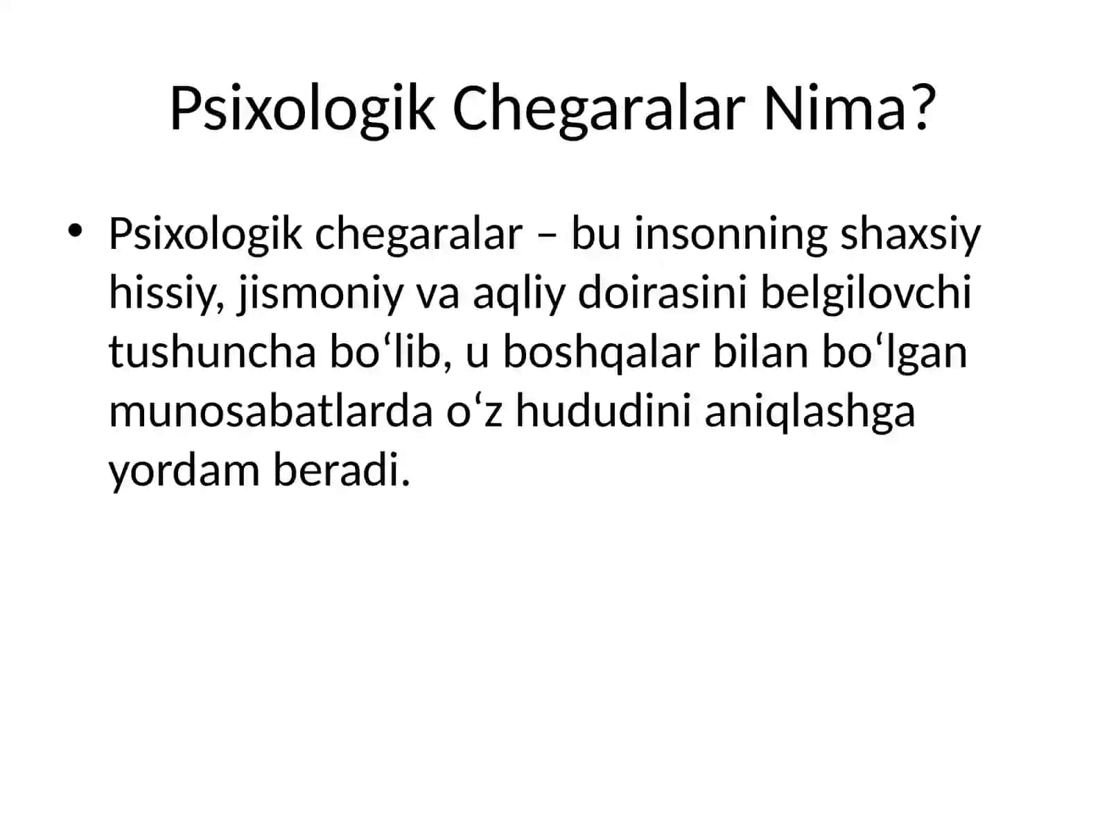 Psixologik Chegaralar 2