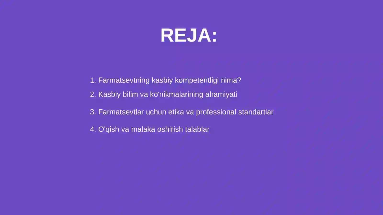 Farmatsevtning kasbiy kompitentligiga qoʻyiladigan talablar 2