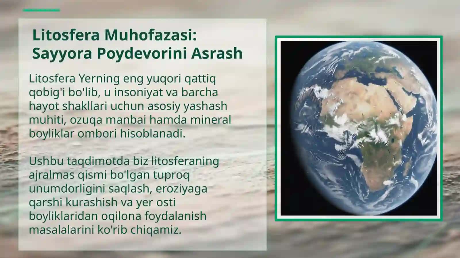 Litosfera Muhofazasi: Sayyora Poydevorini Asrash 2