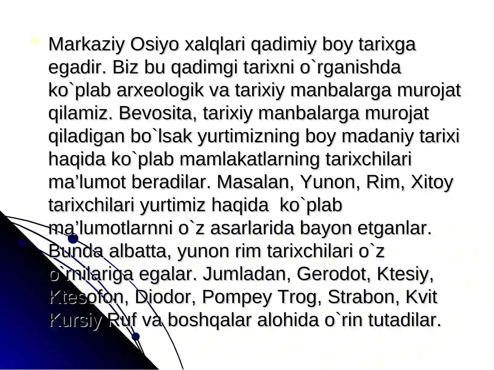 Markaziy Osiyo xalqlari tarixi bo`yicha qadimgi manbalar 2