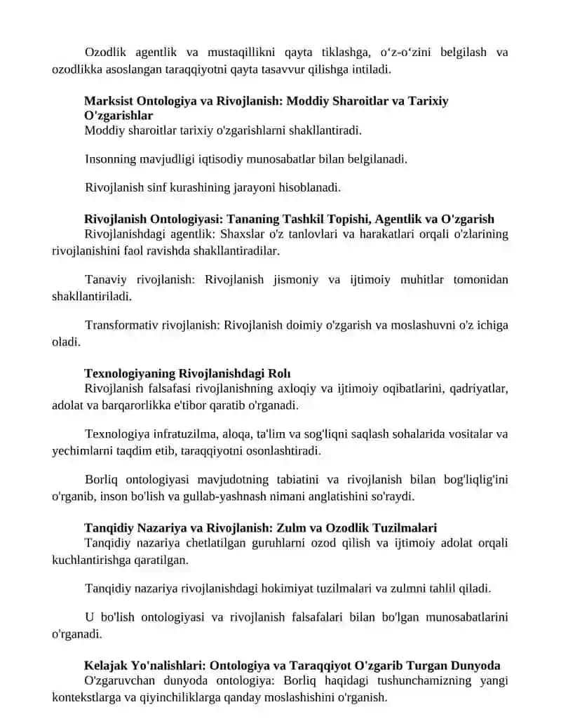 Borliq ontologiyasi va rivojlanish falsafasi 2