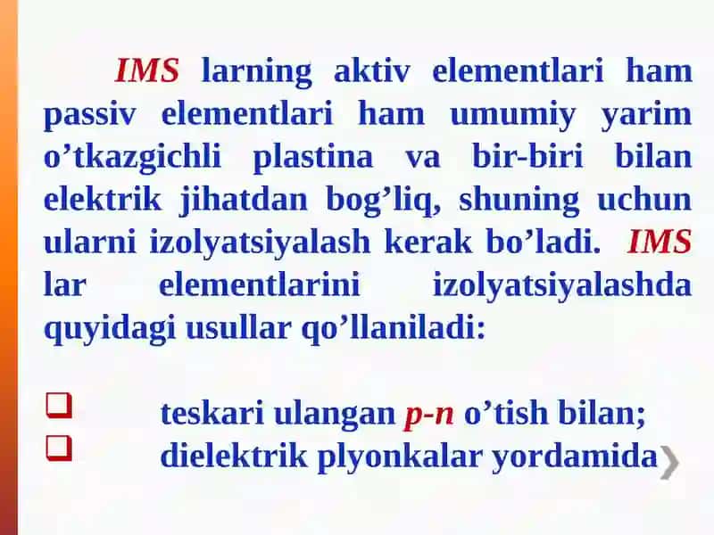 Yarim o‘tkazgichli bipolyar IMS larni p-no‘tish izolyatsiyali tayyorlanish texnologiyalari 2
