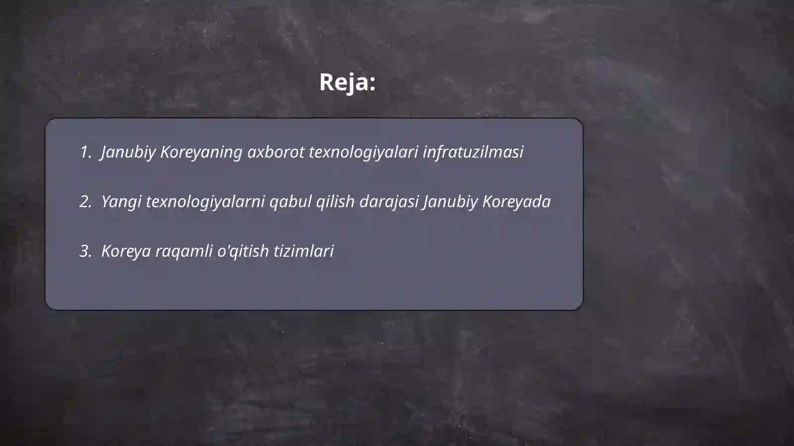 Janubiy Koreyaning sohalarining raqamlashganlik darajasini tahlil qilish 2