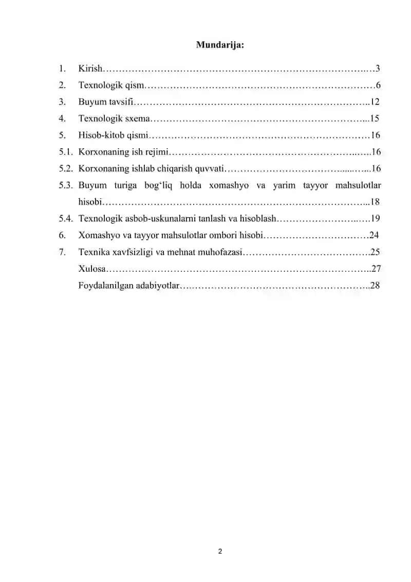 Yillik unumdorligi 700 ming m3 bo‘lgan ko‘pchitilgan perlit ishlab chiqarish texnologiyasi 2
