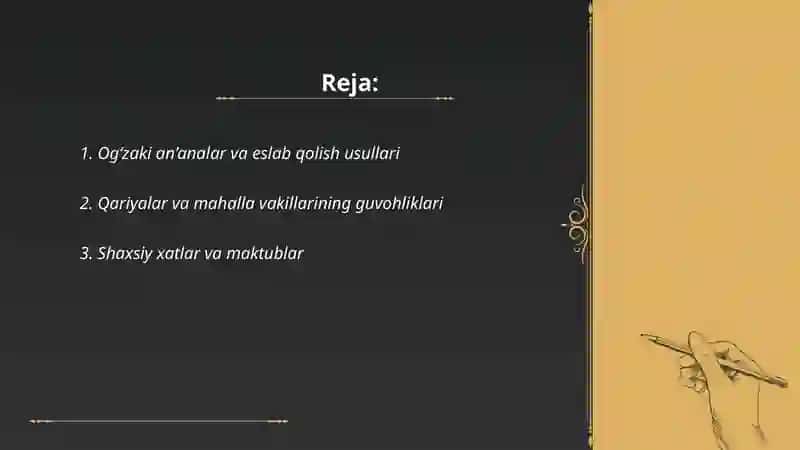 Og‘zaki an’analar va eslab qolish usullari 2