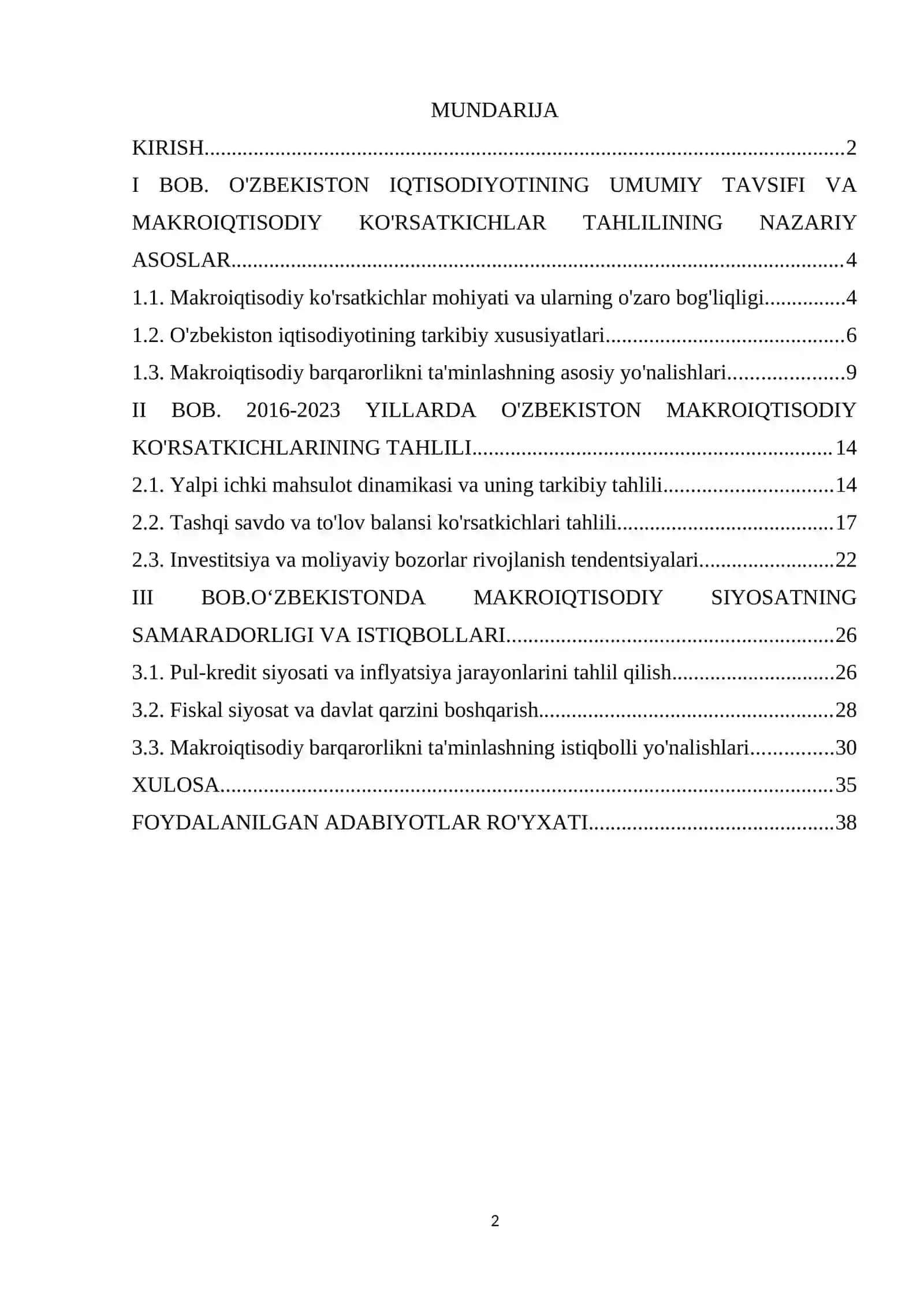 O‘ZBEKISTON RESPUBLIKASI OLIY TA’LIM, FAN VA INNOVATSIYALAR VAZIRLIGI 2