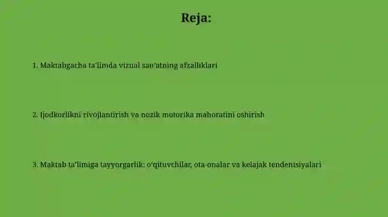 Maktabgacha ta'limda vizual san'atning ahamiyati 2