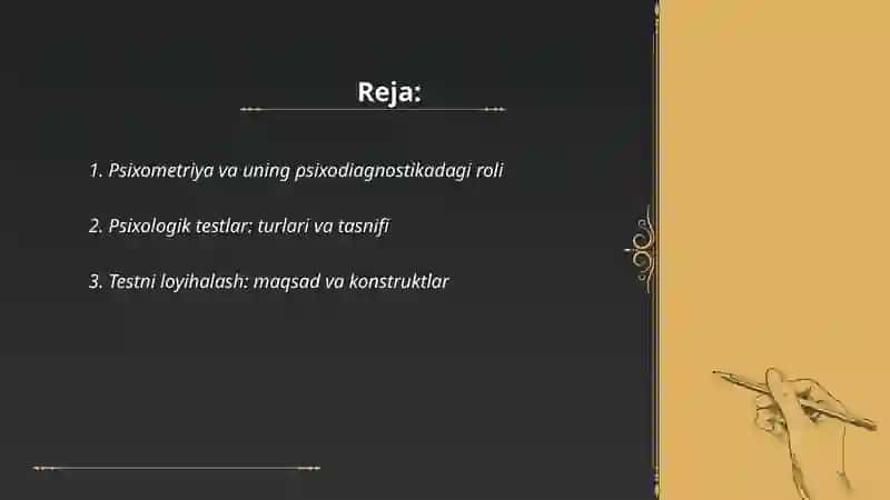 Psixodiagnostikaning psixometrik asoslari 2