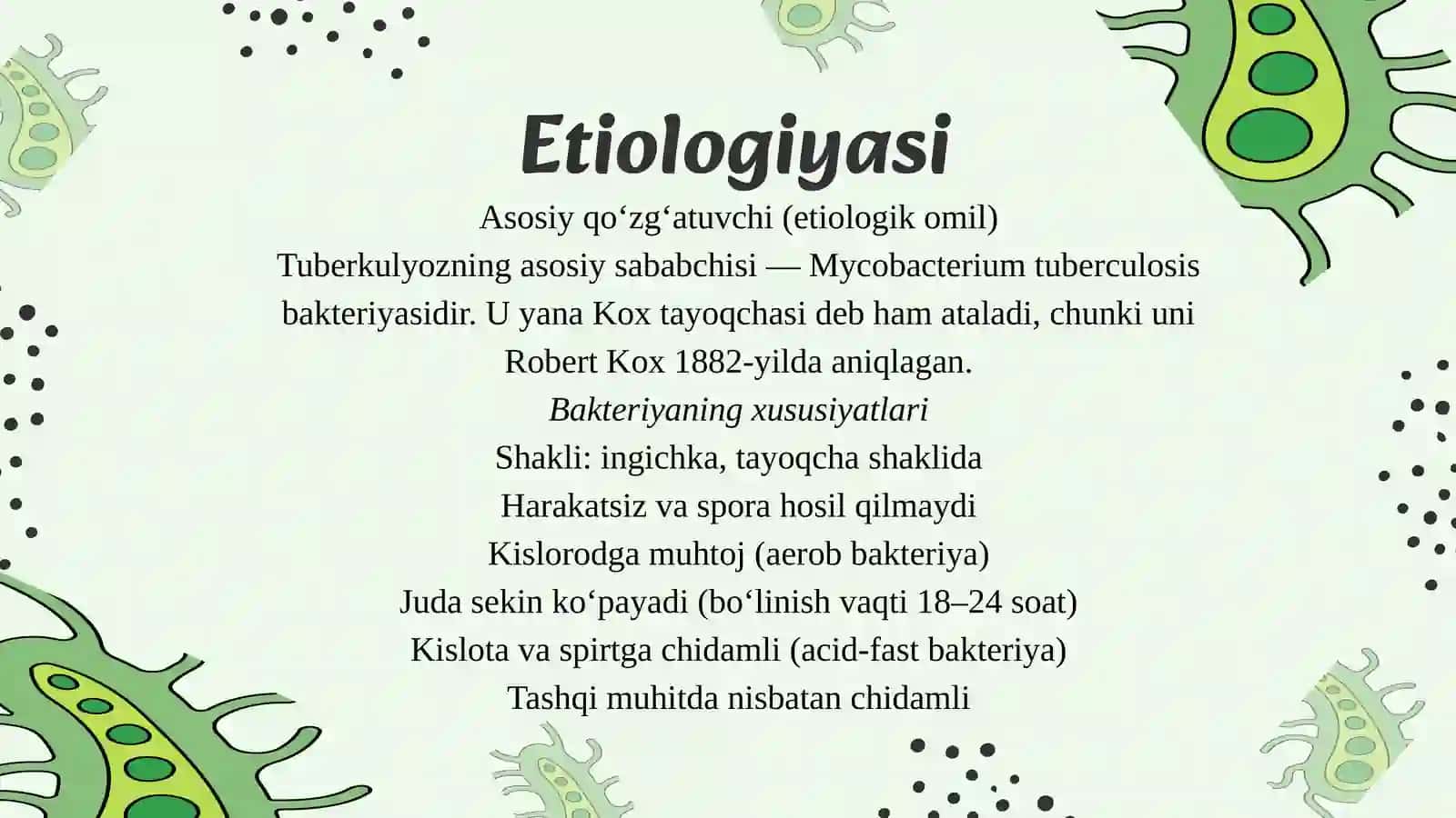 Tuberkulyoz etiologiyasi. Tuberkulyoz mikobakteriyasining dorilarga chidamlilik turi 2