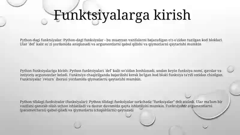 Pythonda Funksiyalar 2