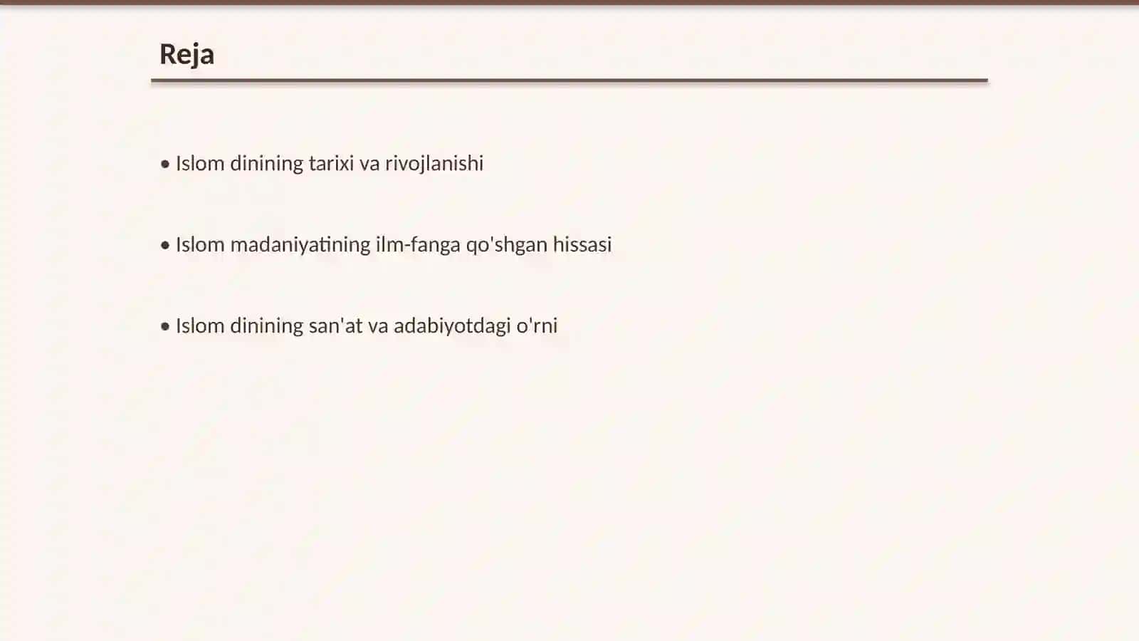 Islom dinining jahon svilizatsiyasidagi õrni 2