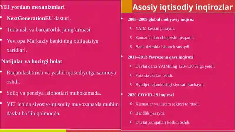 XXI ASR BOSHLARIDA ITALIYA IQTISODIY INQIROZLARI VA YEVROPA ITTIFOQIDAGI O‘RNI 2