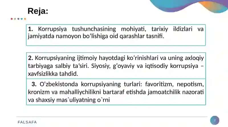 KORRUPSIYAGA QARSHI KURASHISH – JAMIYAT TARAQQIYOTINING ASOSI 2