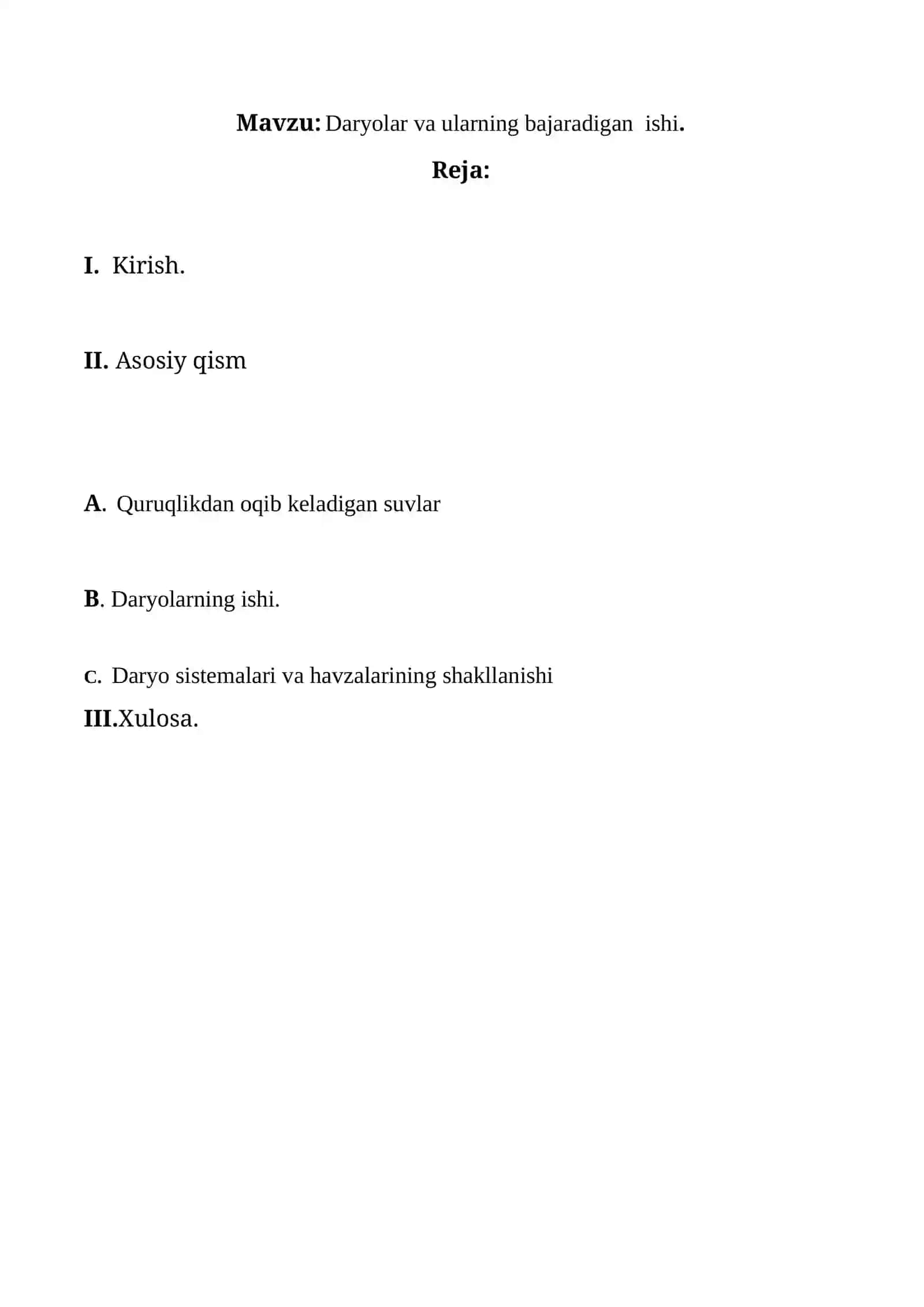 Daryolar va ularning bajaradigan ishi 2