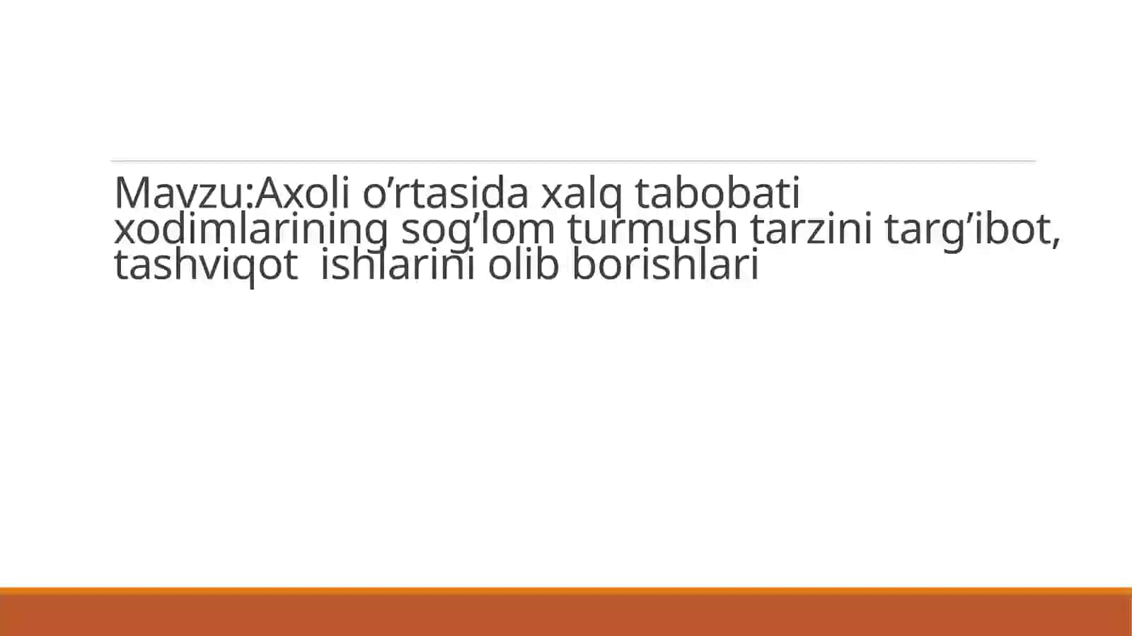 Gigiyena fanidan mustaqil ish 2