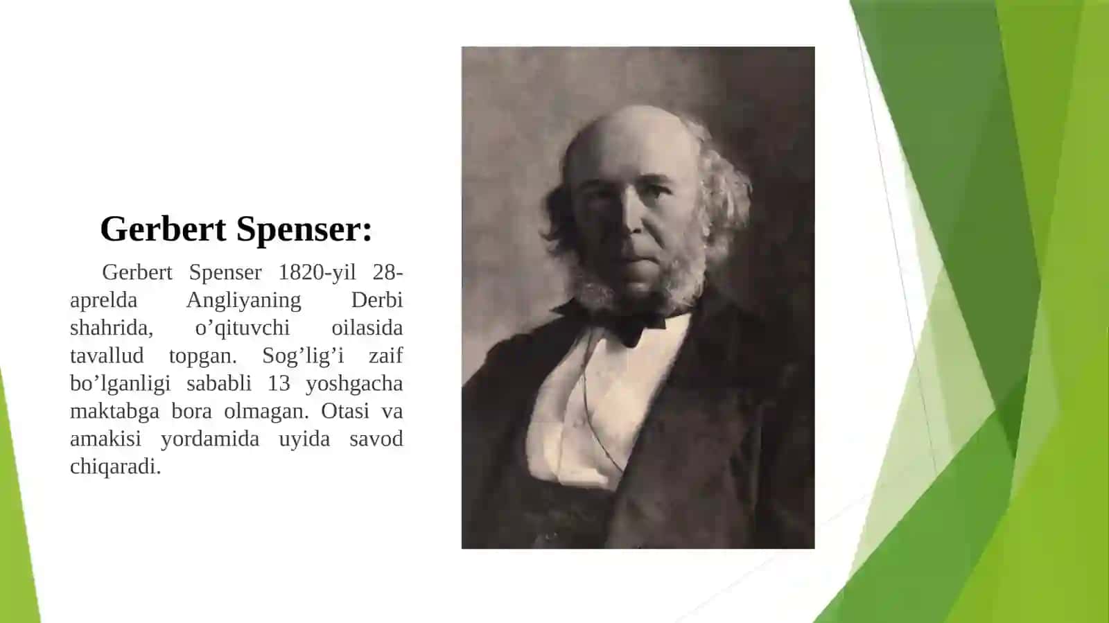 Gerbert Spenserning sotsial institut haqidagi qarashlari 2