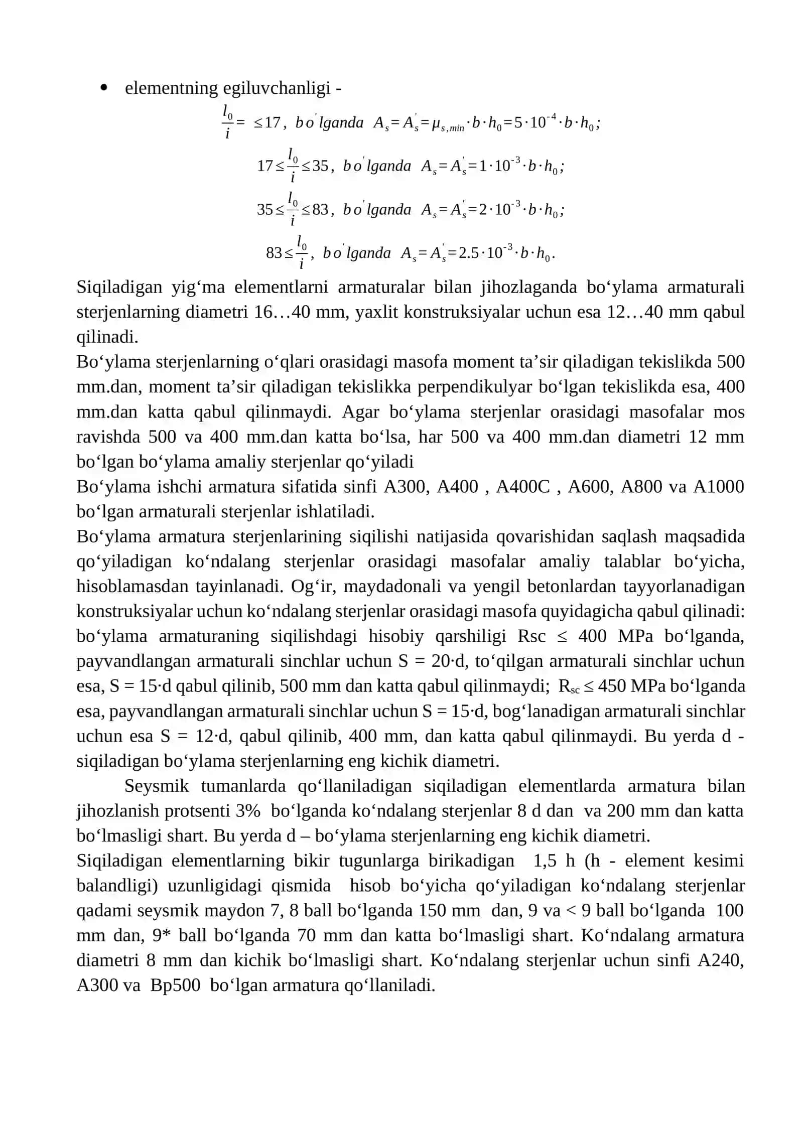 Temirbeton Elementlarini Hisoblash va Loyihalash poydevor va ustun hisobi 5 variant 2