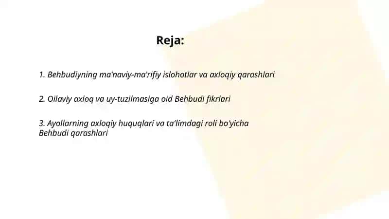 Mahmudxoʻja Behbudiyning ilgari surgan axloqiy qarashlari 2