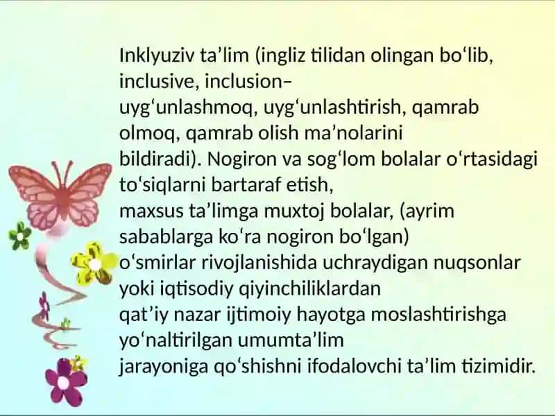 Maktabgacha inklyuziv taʼlimni tashkil etish tamoyillari 2