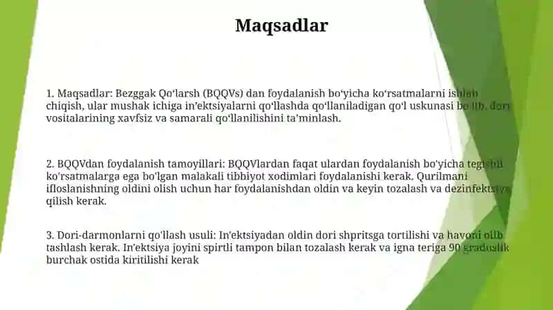 Bezgakka Qarshi Dori Vositalarini QoʻLlash Tamoyillari 2