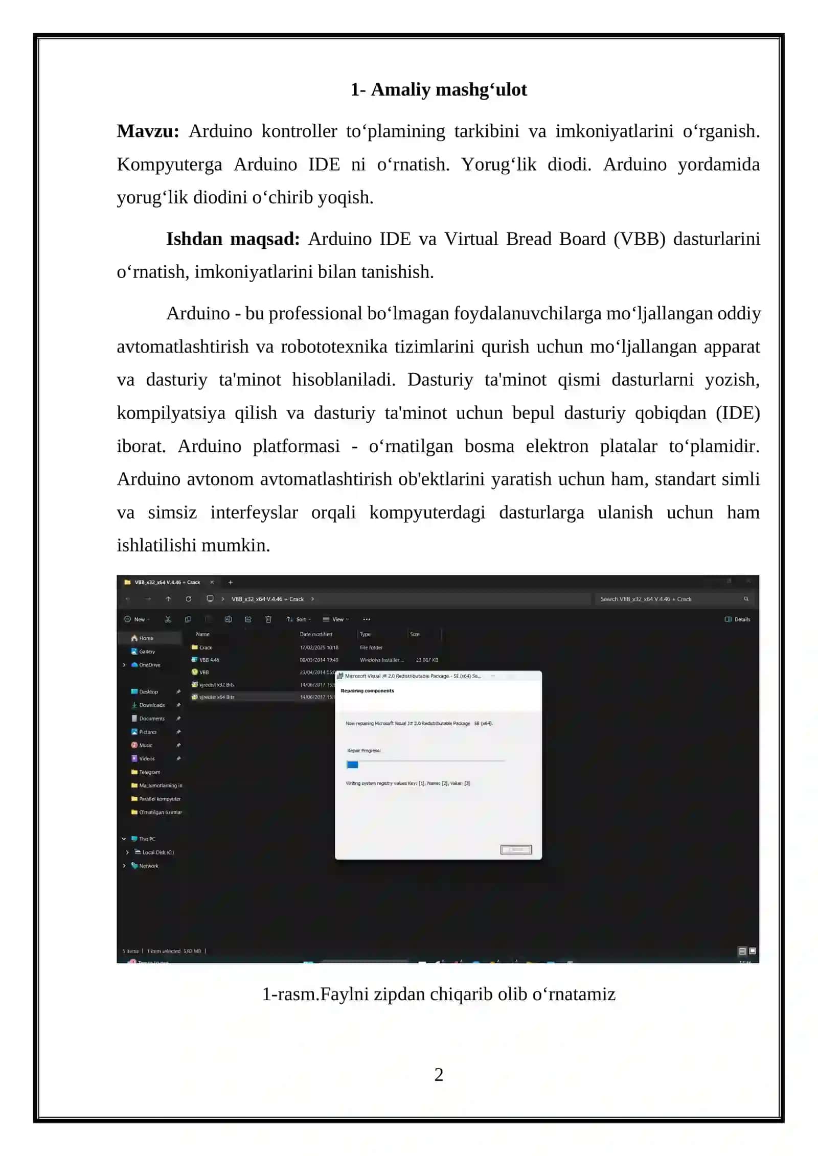 Arduino kontroller to‘plamining tarkibini va imkoniyatlarini o‘rganish 2