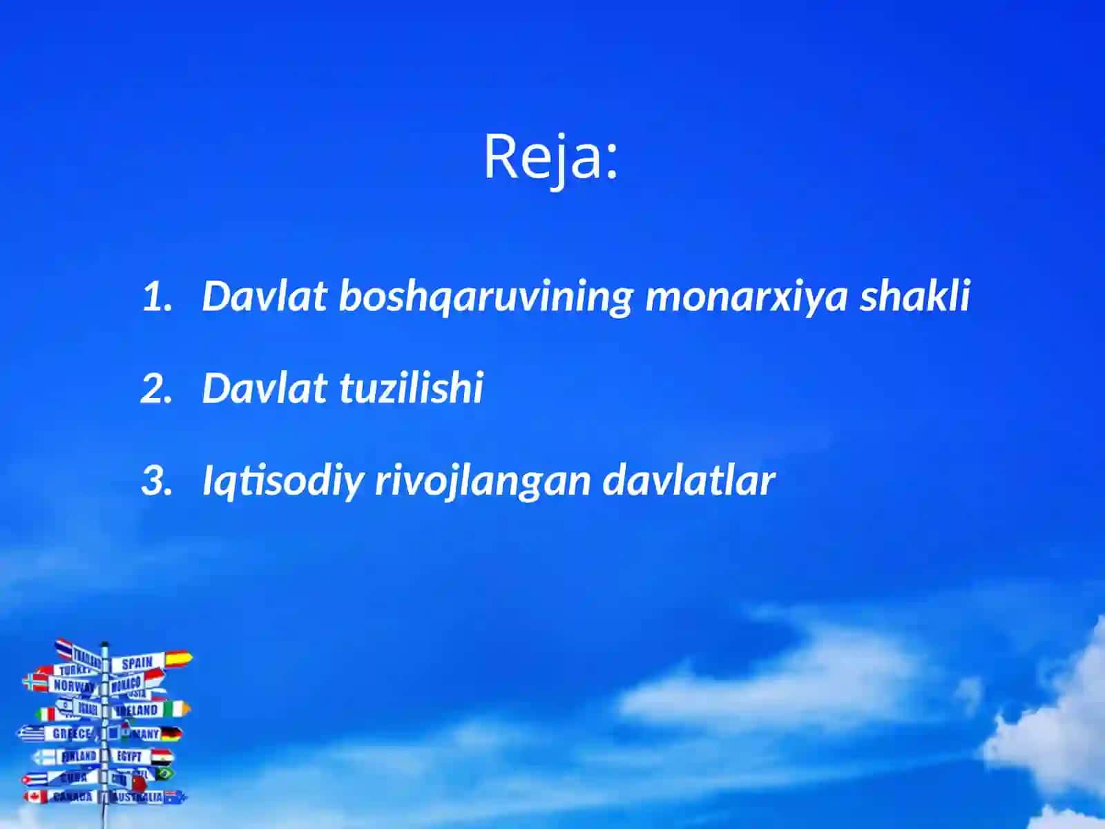 9-sinf Geografiya fanidan Jahon mamlakatlarining davlat tuzumi va boshqaruv shakllari dars taqdimot 2