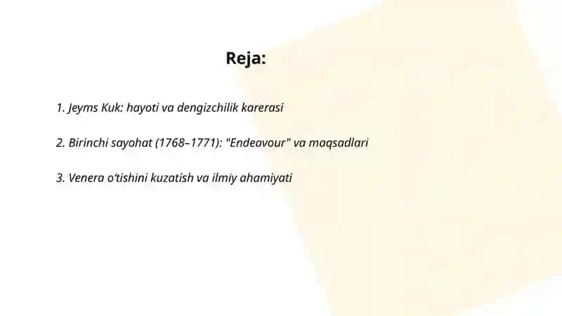 Jeyms Kukning geografik sayohati 2