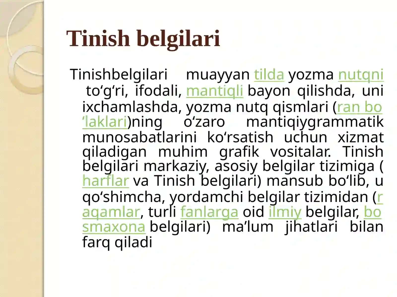 Tinishbelgilarining gap oxirida qo‘llanishi 2