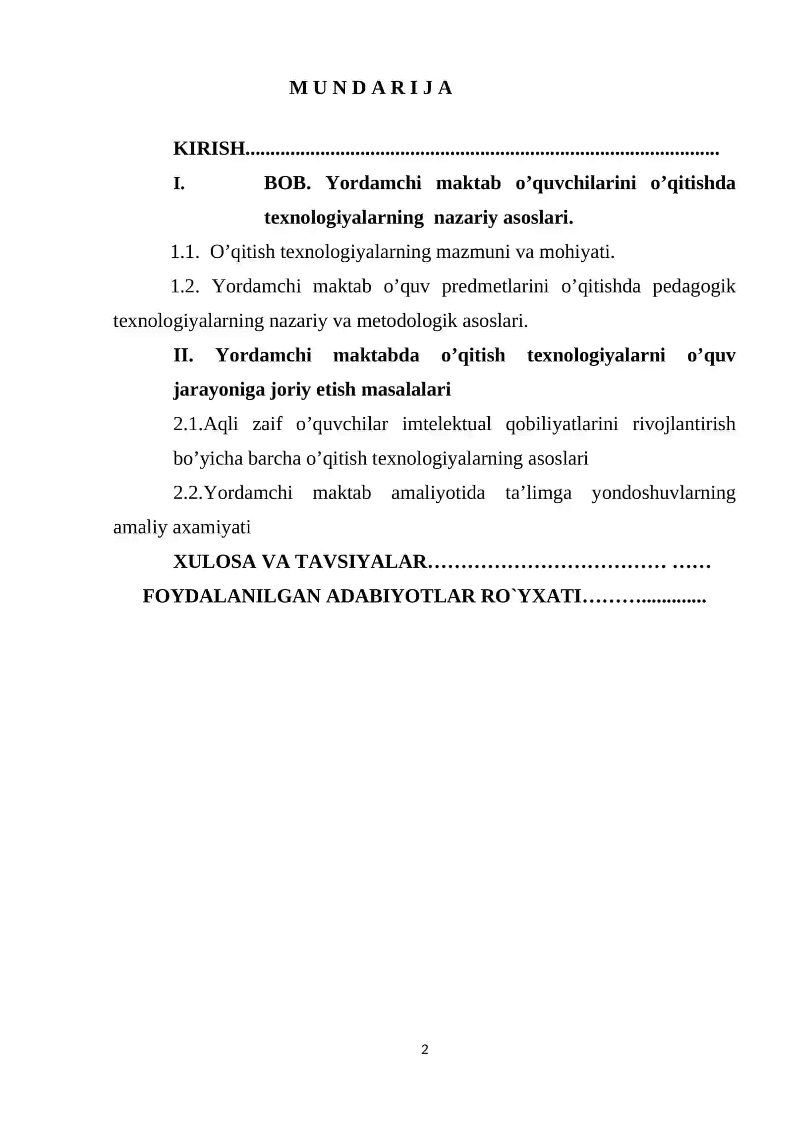 "YORDAMCHI MAKTAB O’QUV PREDMETLARINI MODULI O’QITISH TEHNOLOGIYALARINI YARATISHNING AMALIY AXAMIYATI" 2
