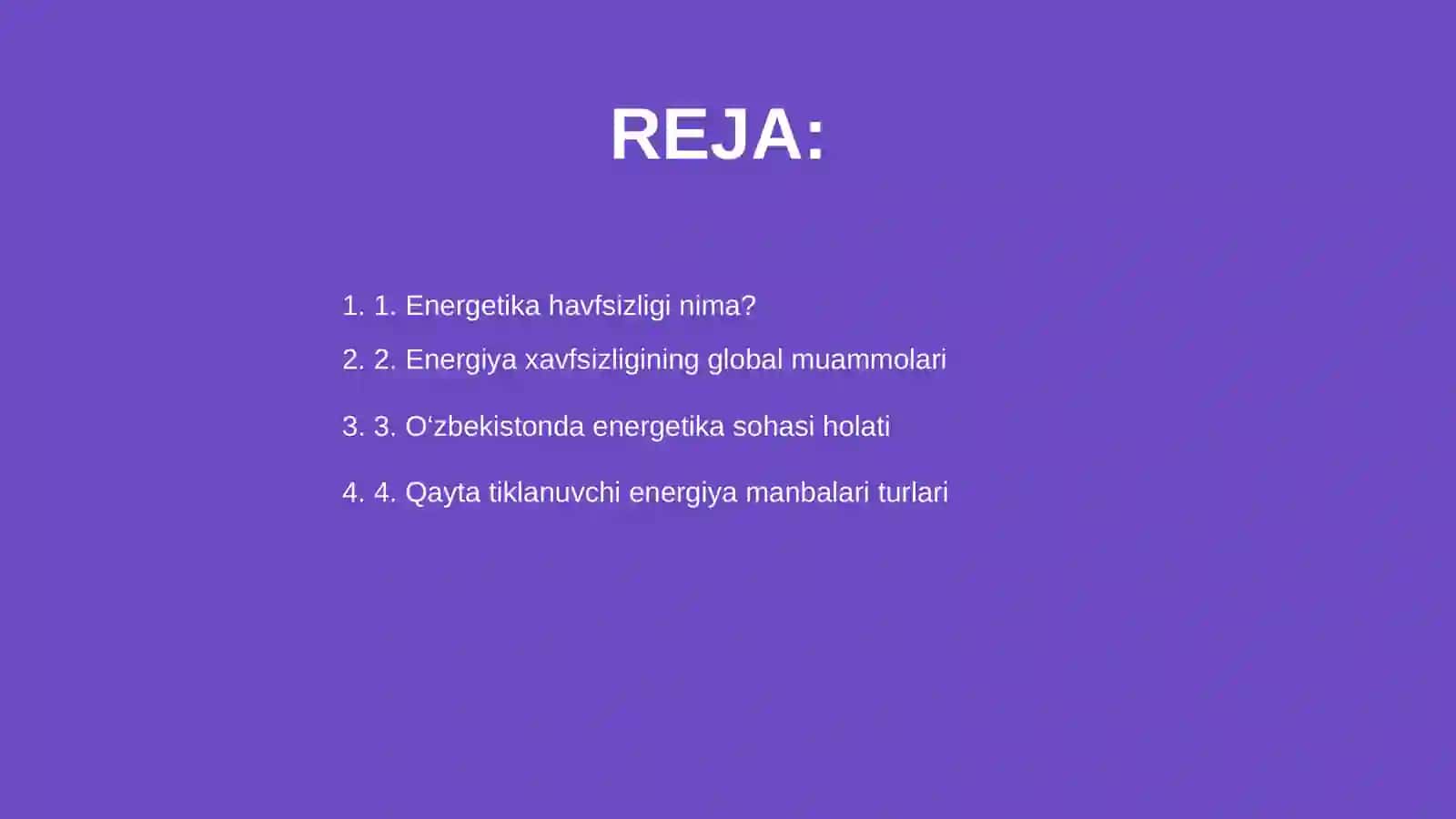Energetika hafsizligi va qayta tiklanuvchi energiya manbalari 2