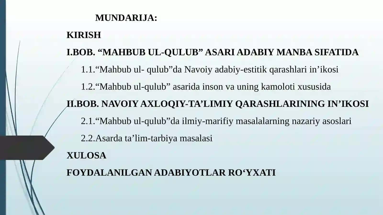 Alisher Navoiyning Mahbub-ul qulb asarining pedagogiktahlili 2