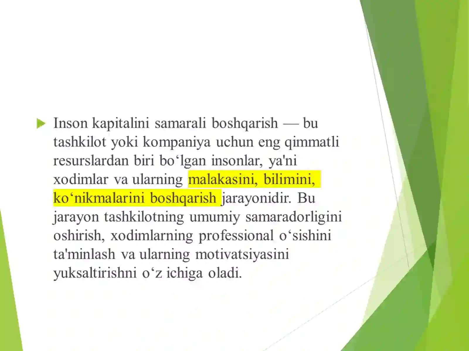 Inson kapitalini samarali boshqarish 2
