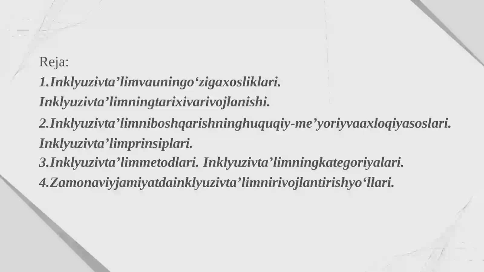 xorijda inklyuzif talimning nazariy asoslari 2