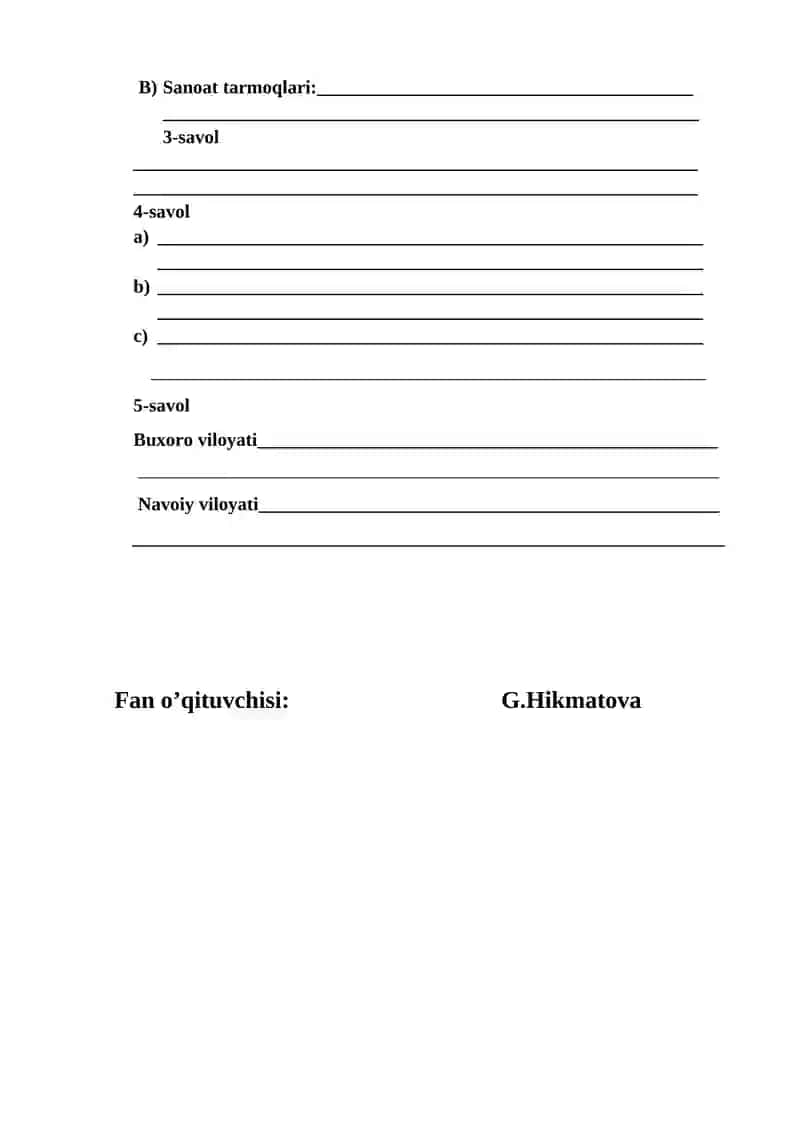 8-sinf Geografiya IV chorak 4-BSB 2