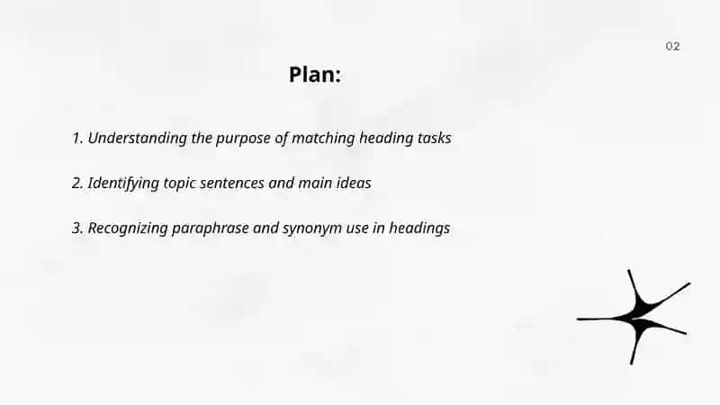Matching heading tasks 2