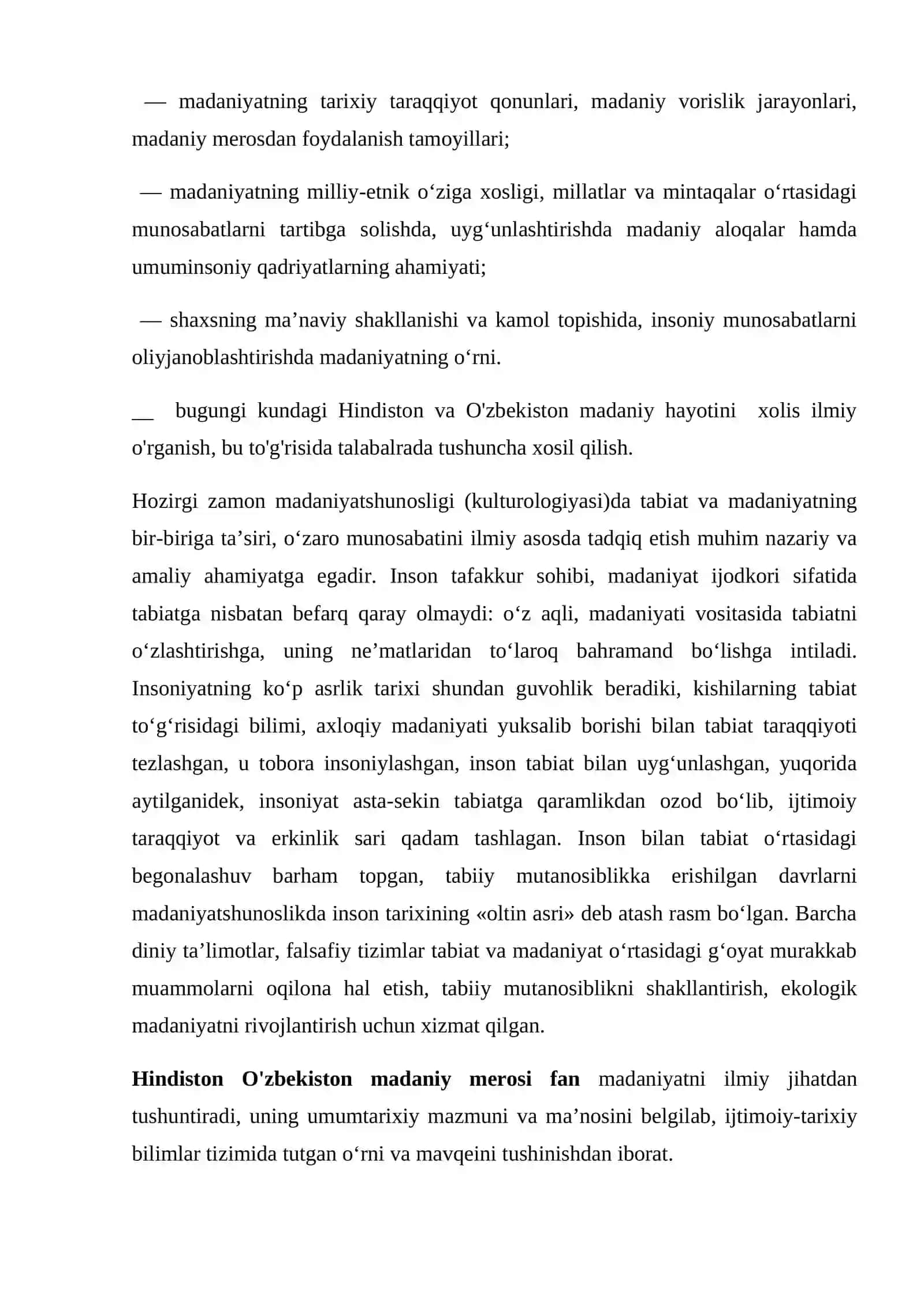 O'zbekiston Hindiston madaniy merosi faning predmeti maqsad va vazifalari 2