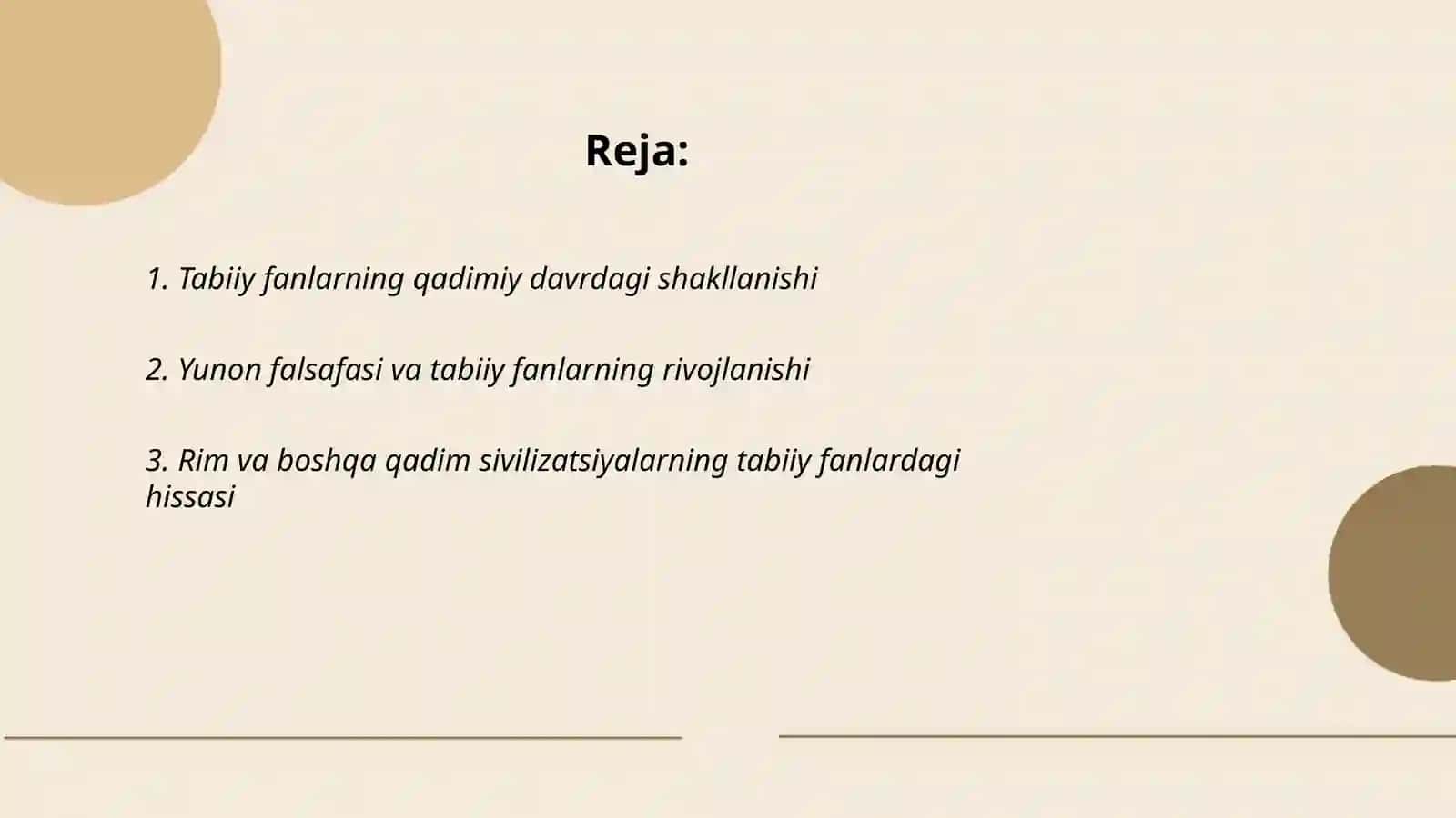Tabiiy fanlarning shakllanishi va rivojlanishi 2