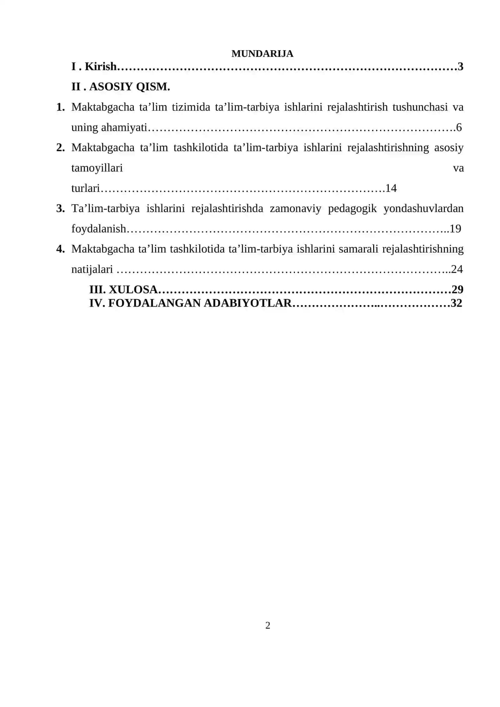 Maktabgacha ta’lim tizimida ta’lim-tarbiya ishlarini rejalashtirish 2