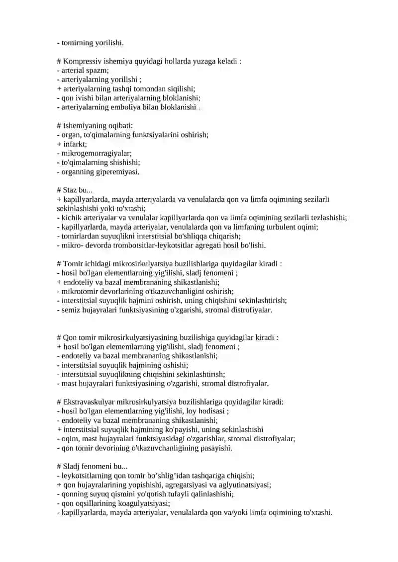 Mahalliy qon aylanishining buzilishi 2