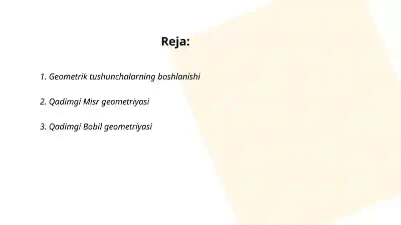 Geometriyaning rivojlanish tarixi 2